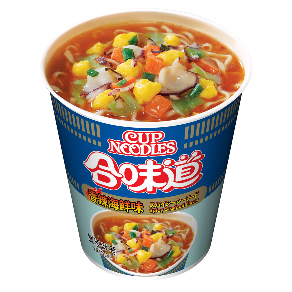 【NISSIN 日清】合味道香辣海鮮味杯麵(71gx24杯)