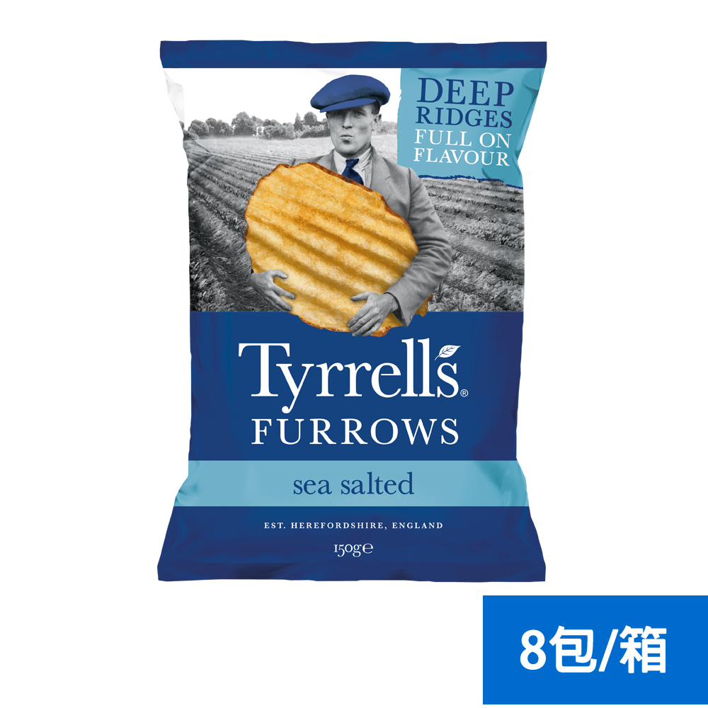 【Tyrrell's 泰勒思】波浪洋芋片-海鹽(8包/箱)