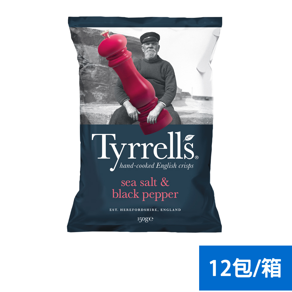 【Tyrrell's 泰勒思】洋芋片-黑胡椒海鹽(12包/箱)