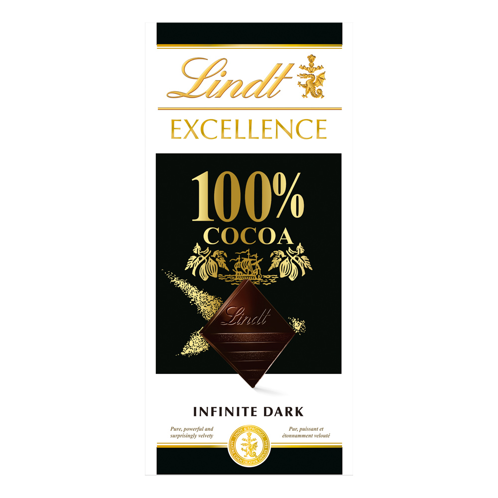 【Lindt 瑞士蓮】極醇系列100%巧克力片 50g