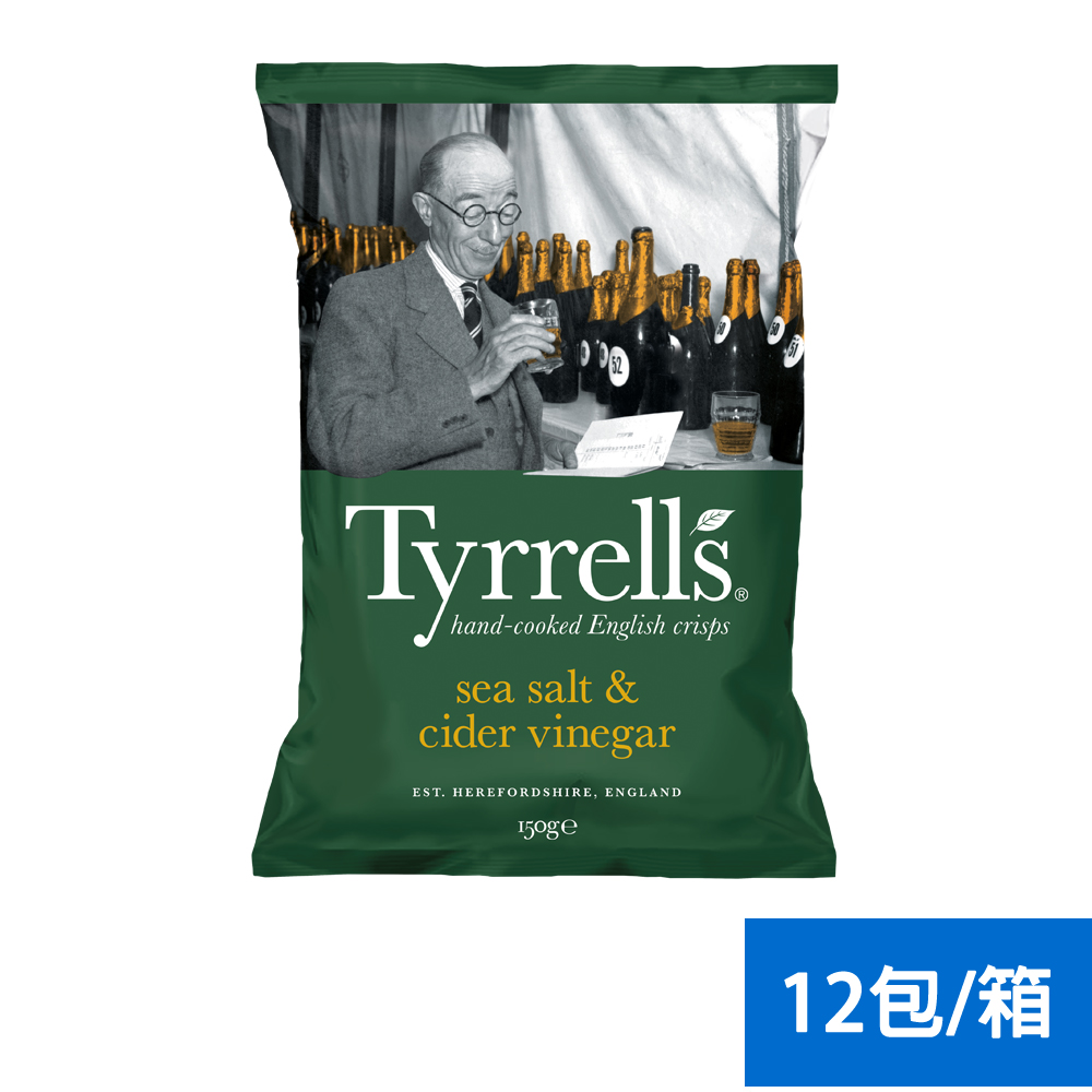 【Tyrrell's 泰勒思】洋芋片-海鹽蘋果醋(12包/箱)