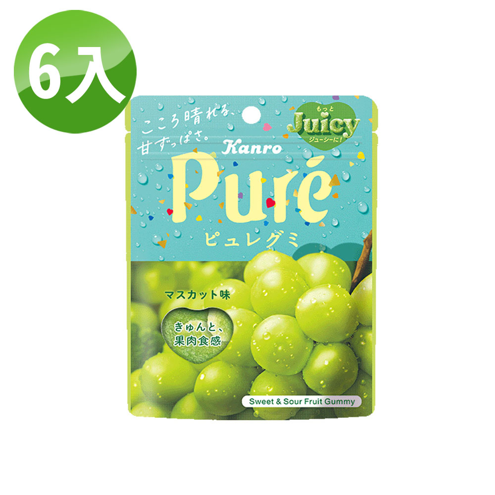 【Kanro 甘樂】日本甘樂鮮果實軟糖白葡萄口味盒裝6包入(56gx6)