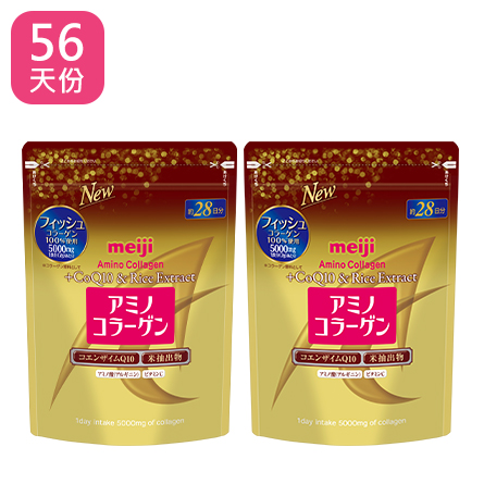 【明治】膠原蛋白粉 奢華版-璀璨金袋裝X2入(56天份)