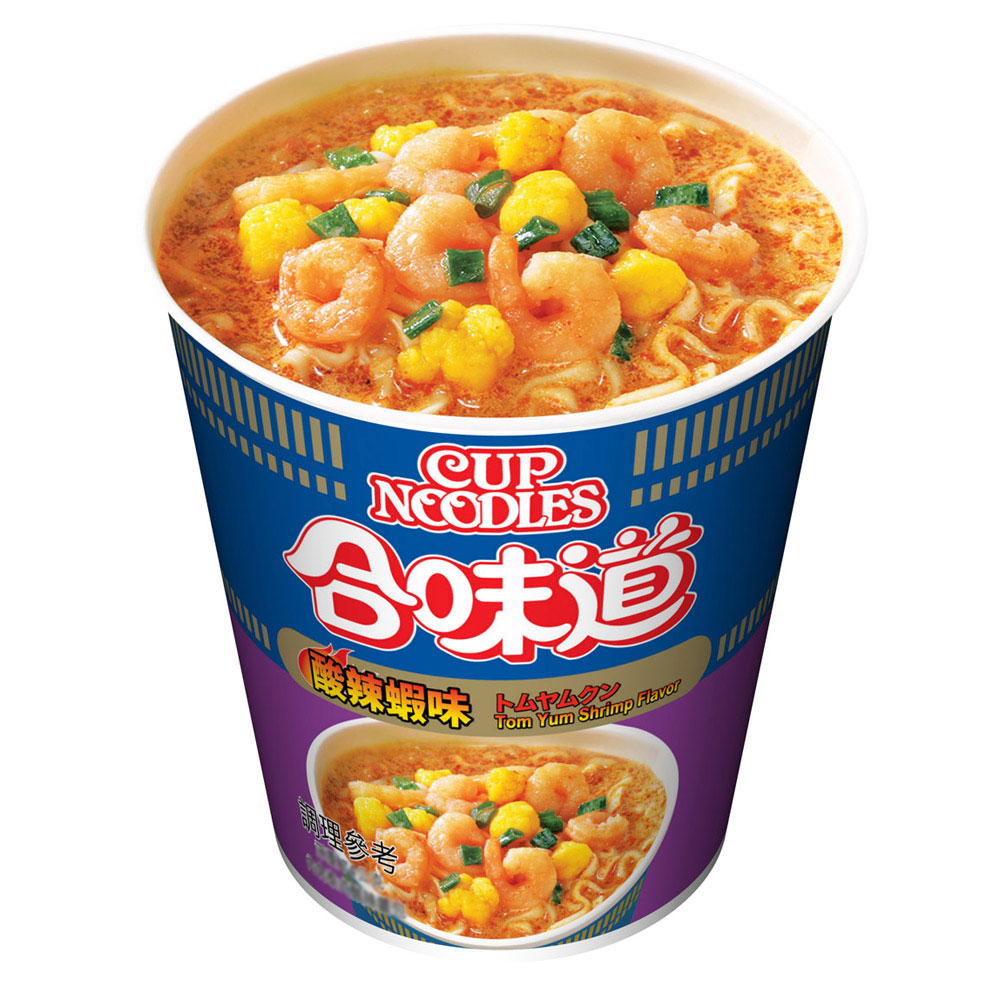 【NISSIN 日清】合味道酸辣蝦味杯麵(73gx24杯)