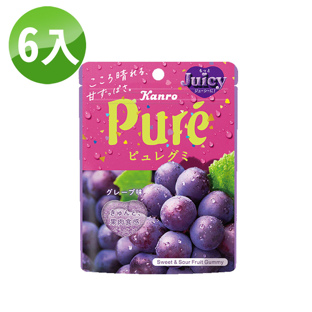 【Kanro 甘樂】日本甘樂鮮果實軟糖葡萄口味盒裝6包入(56gx6)