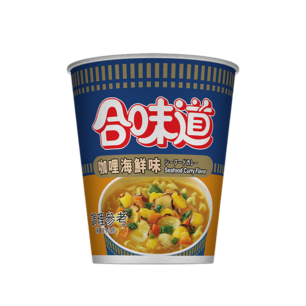 【NISSIN 日清】合味道咖哩海鮮味杯麵(71gx24杯)